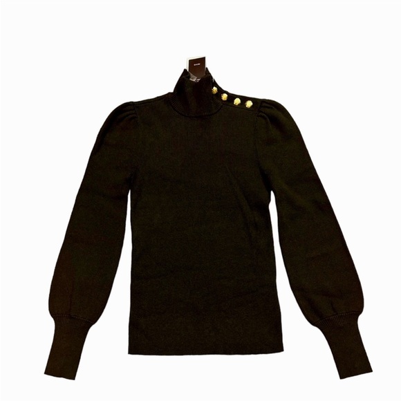 Ralph Lauren Sweaters - Ralph Lauren Black Turtleneck Sweater with Gold Buttons